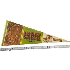 Luray Caverns Souvenir VINTAGE Felt Pennant Large 30" x 12"